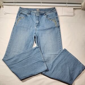 Light Blue Embroidered Women's Jeans